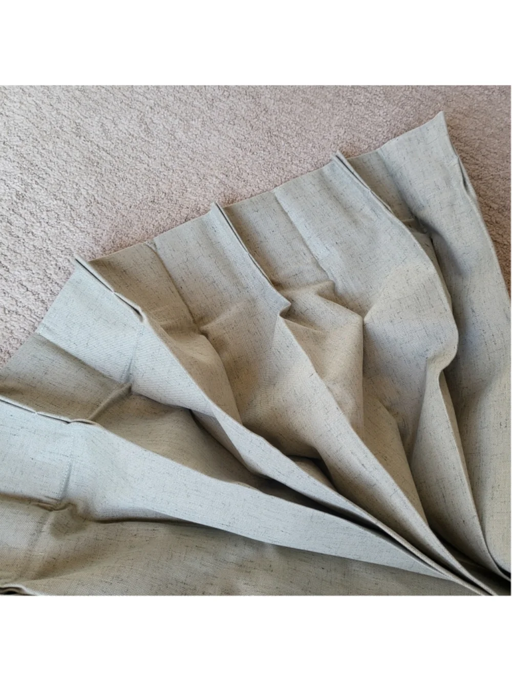 Sage Green Pinch Pleat Lined Curtains - 52x90 - Back Tab - 2 Panels - NIP